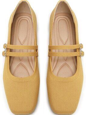 Womens Woven Ballet Flats, Foldable Mary Jane Shoes for Casual Wear